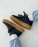 Мужские демисезонные кроссовки Nike Air Force Low Термо Gore Tex Black (черные) стильные кроссовки NFF004 Найк