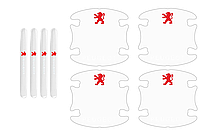Комплект защитных пленок под ручки авто с логотипом Peugeot комплект 8шт