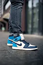 Чоловічі кросівки Air Jordan Retro 1 High OG “Obsidian UNC”|Якісні спортивні кросівки на весну/осінь