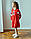 Вишита дитяча сукня на червоному льоні,орнамент квіти, фото 2