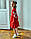 Вишита дитяча сукня на червоному льоні,орнамент квіти, фото 3