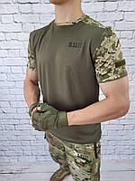 Футболка Пиксель 5.11, тактическая футболка CoolPass для военных