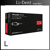 Перчатки нитриловые неопудренные Nitrylex Black L (Нитрилекс) черные 100 шт/уп