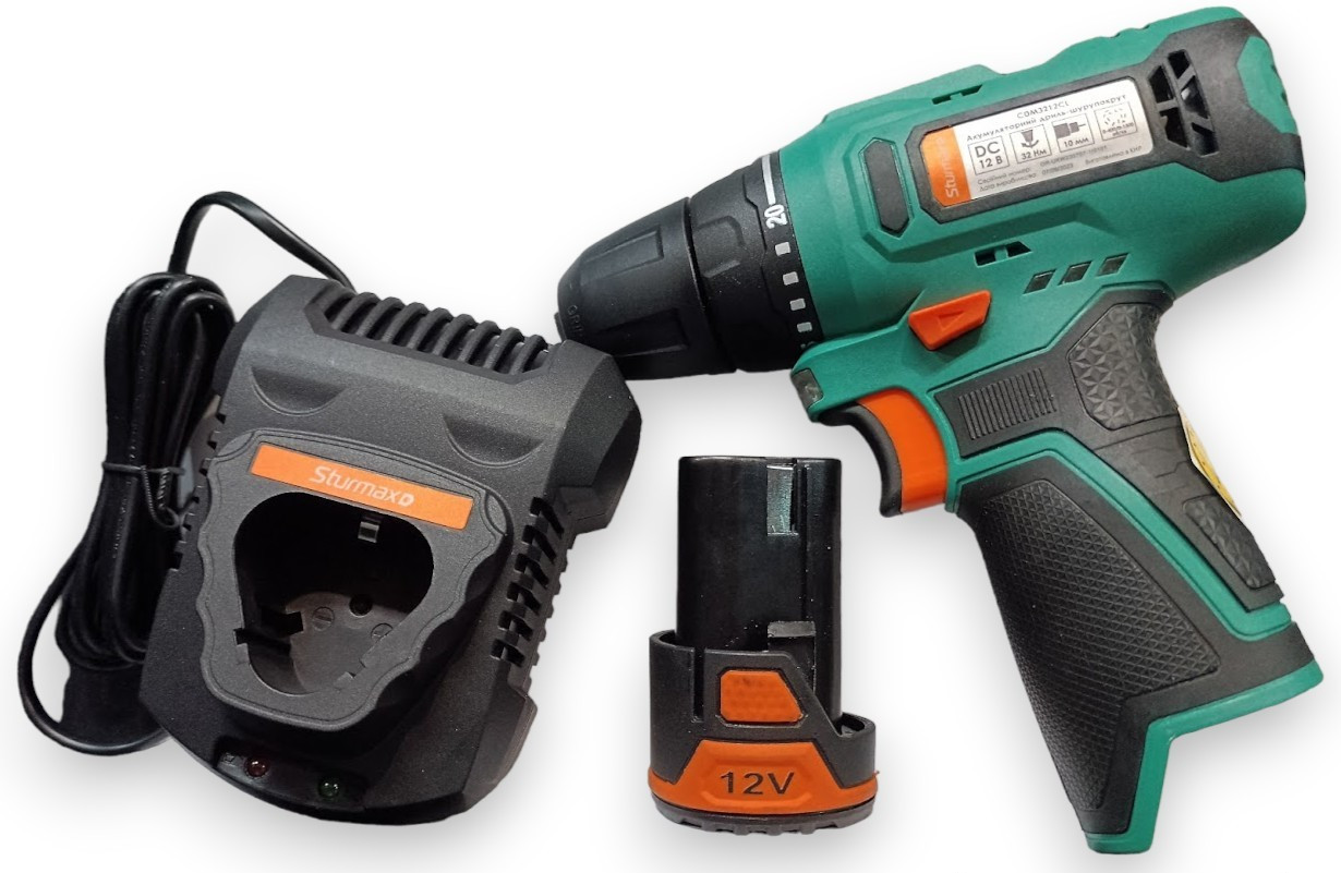 Sturmax CDM3212CL Акумуляторний шурупокрут 12В + 1 акумулятор 2.0 Ач та зарядний пристрій