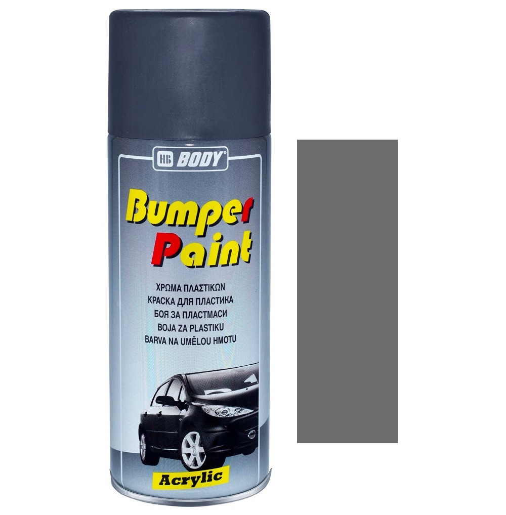 Фарба спрей для пластику сіра матова Body Grey Bumper Paint Spray 400мл