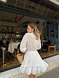 Жіноча літня шифонова сукня з воланами з пишною спідницею, фото 3