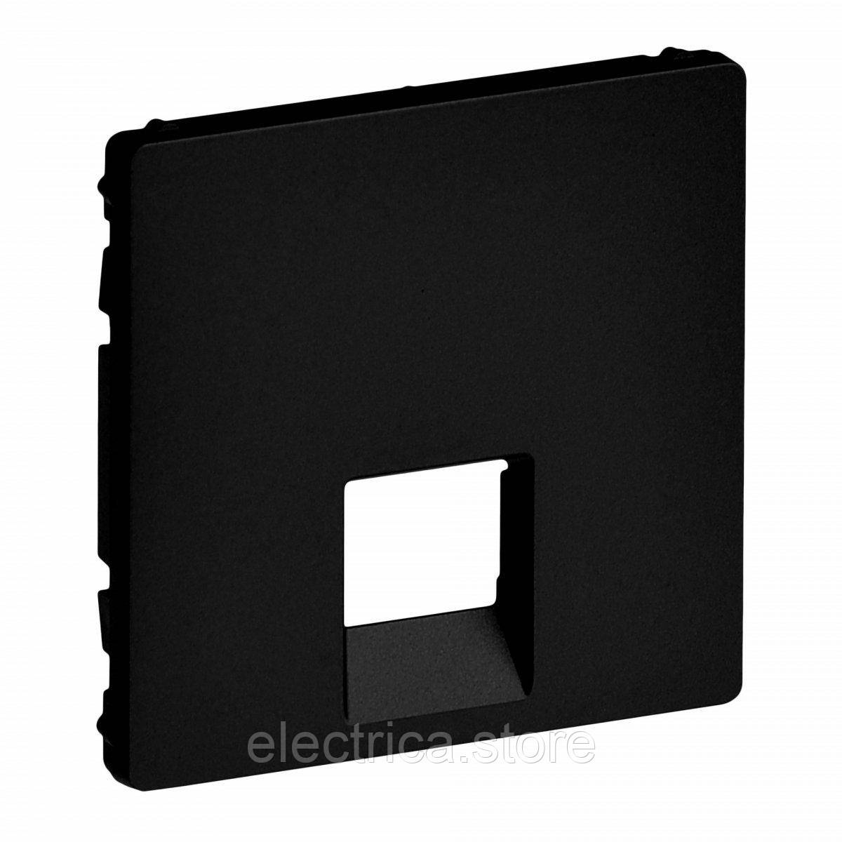 Накладка розетки Rj11/Rj45 Valena Life чорний матовий 756412, фото 1