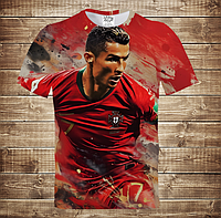 Футболка с 3D принтом Криштиану Роналдо Dynamic Red Ronaldo
