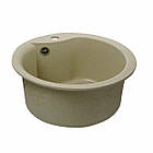 Гранітна мийка для кухні Platinum 480 TURAS матова Пісок, фото 5