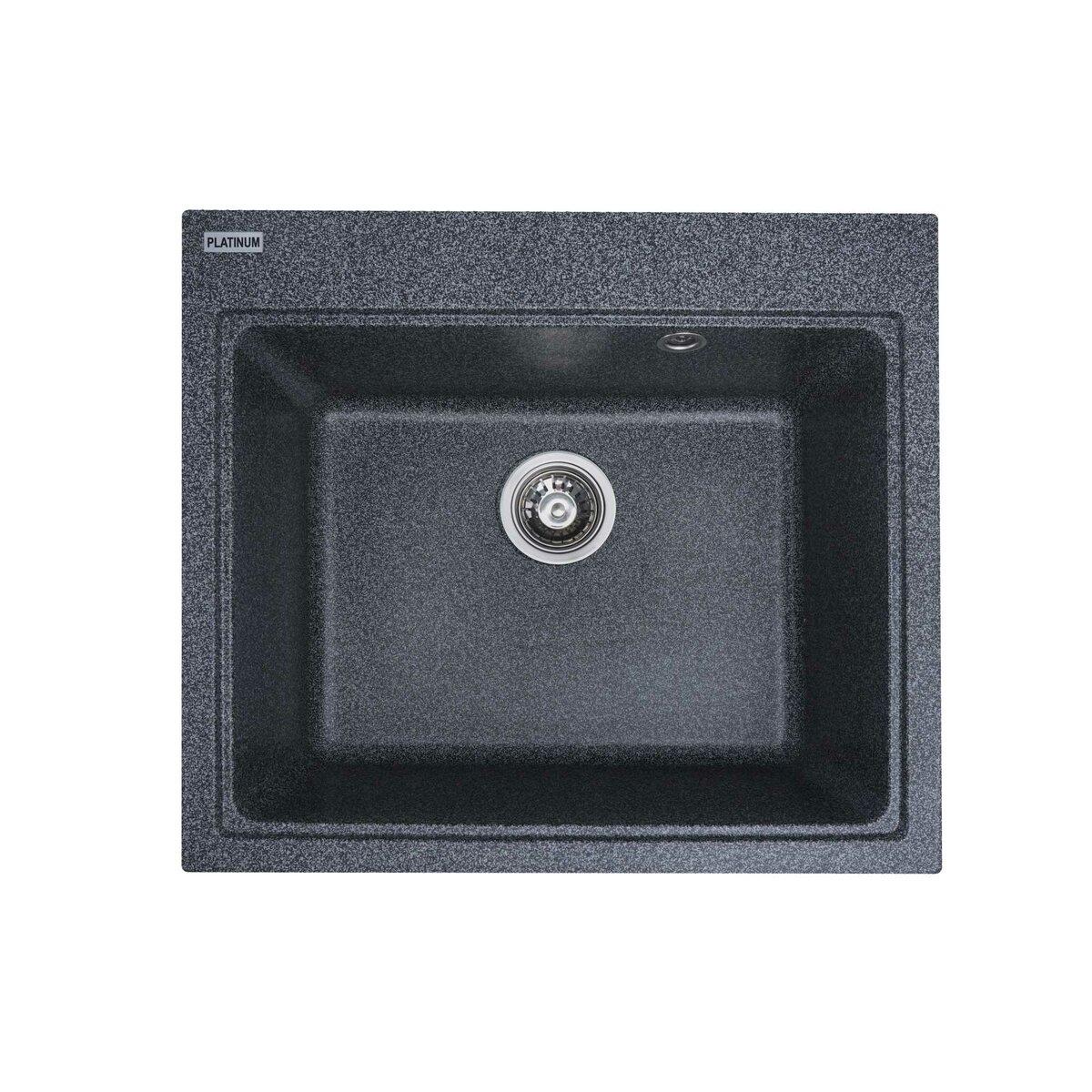 Гранітна мийка для кухні Platinum 5852 VESTA матова Графіт, фото 1