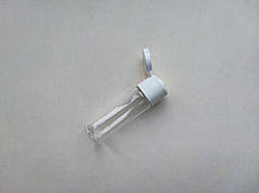 15 - 14 мл ПЕТ флакон прозорий круглий з кришкою фліп-топ білого кольору пластмасовий, пластиковий