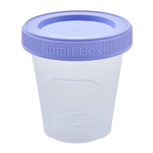 Контейнер 0,24л круглий прозорий/бузковий Smart Box Алеана