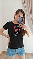 Женская стильная футболка с 3D накатом ткань: кулир Мод. 022