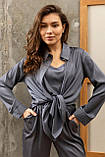 Жіноча шовкова сорочка прямий та вільний фасон  Розміри: 42 - 52, фото 5