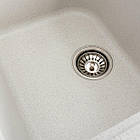 Гранітна мийка для кухні Platinum 7950 Equatoria матова Біла в крапку, фото 6