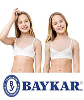 Набор 2шт Детский топ Байкар для девочки хлопок тонкая бретель Baykar Турция арт 4488-08 Молочный 3-122-128 см 5-6 лет.