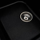 Гранітна мийка для кухні Platinum 7950 Equatoria матовий Чорний металік, фото 5