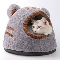 Домик лежанка для котов Taotaopets 569902 Bear house Gray 36*30*30 см un