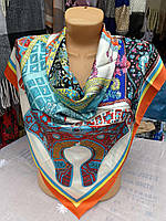 Женский шелковый платок с модным принтом размер 90-90 см цена оптом