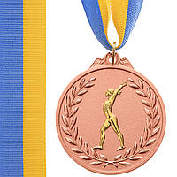 Медаль спортивная с лентой двухцветная Zelart Гимнастика C-4851 цвет бронзовый sl