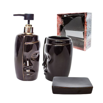 Набір для ванної кімнати 3в1 (мильниця, стакан, диспенсер) Face 887-12-01  S&T