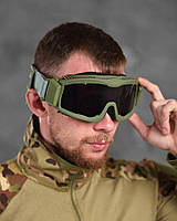 Очки маска защитные баллистические с вентиляцией олива ВТ6018