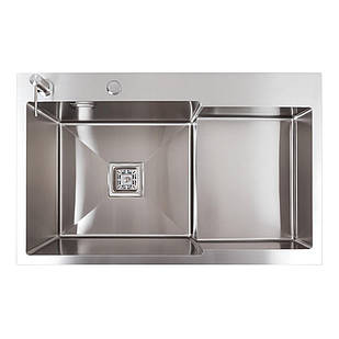 Кухонна мийка 78*50С L неіржавка сталь Platinum Handmade (поглиблена полиця, 3.0/1.0 мм)