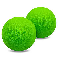 Мяч кинезиологический двойной Duoball Zelart FI-8234 цвет зеленый sl