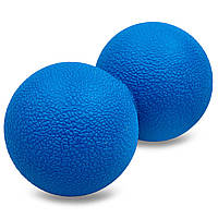 Мяч кинезиологический двойной Duoball Zelart FI-8234 цвет синий sl
