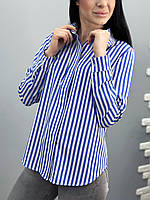 Жіноча сорочка в смужку з довгим рукавом "Sail" Батал