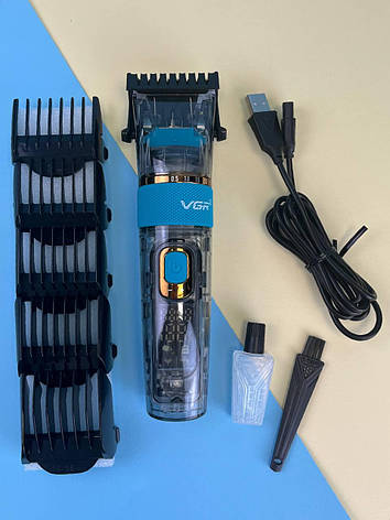 Акумуляторна машинка для стрижки волосся VGR V-695 від USB 2600 mAh, зелений, фото 1