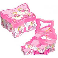 Дитяча шкатулка - скринька заводна з музикою і балериною рожева феї і принцеси