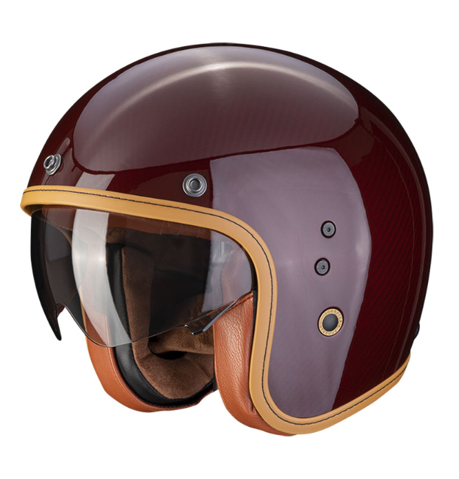 Мотошолом Scorpion Belfast Evo Carbon Solid red, фото 1