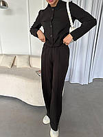 Женский классический костюм укороченный пиджак + брюки костюмка