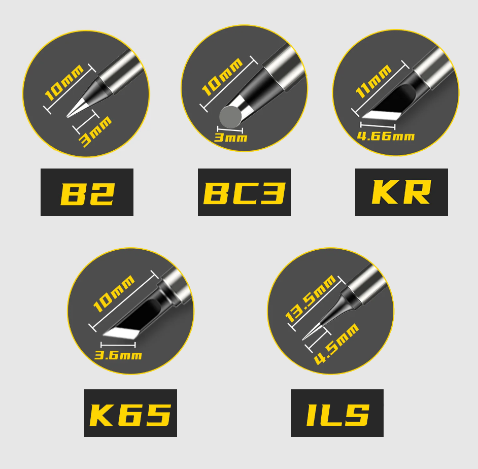 Комплект жал для паяльника Fnirsi HS-01, GVDA GD300, T85, T65, RGS65