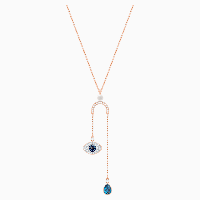 Элегантное серебряное ожерелье Swarovski SYMBOLIC EVIL EYE Y NECKLACE 5425861: Тонкий амулет для вашей красоты