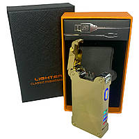 CVX Дуговая электроимпульсная зажигалка с USB-зарядкой фонариком LIGHTER HL-437. OE-820 Цвет: золотой