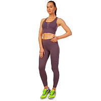 Костюм спортивный женский для фитнеса и тренировок лосины и топ V&X SP120-CK7000 размер S цвет марсала sl