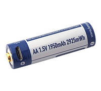 Аккумулятор Keeppower AA 14500 1,5В 1950 mAh с micro USB (Синий с белым)