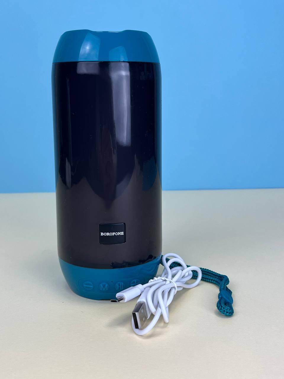 Портативна бездротова Bluetooth колонка Borofone BR 25 з різнобарвним підсвічуванням, зелена
