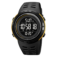 Спортивные наручные часы Skmei 2070 (Черные с золотым корпусом и черным циферблатом)