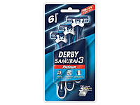 Бритвы одноразовые 6шт 3 лезвия SAMURAI PLATINUM ТМ Derby OS