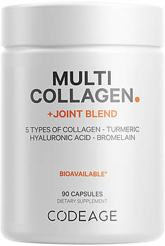 CodeAge Multi Collagen Protein + Joint Capsules / 5 типів колагену + суміш для суглобів 90 капсул BX522