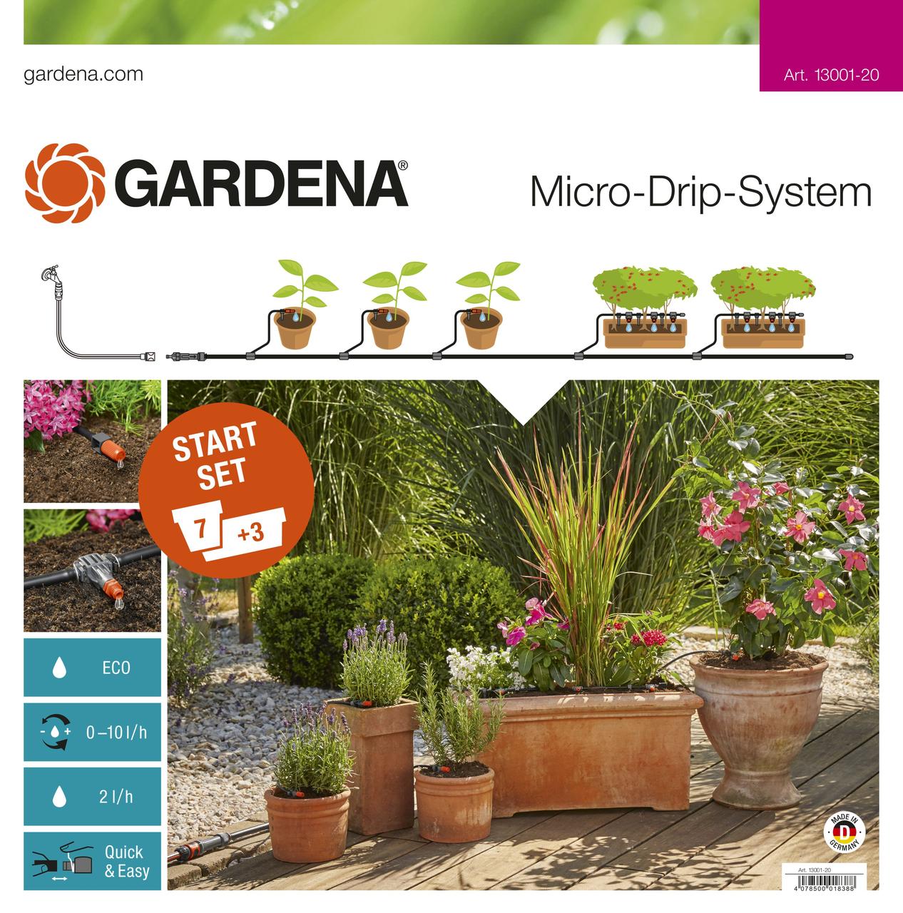 Комплект мікрокрапельного поливу Gardena Micro-Drip-System базовий (13001-20)