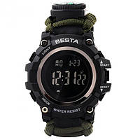 Часы мужские наручные Besta Tactical с компасом (Зеленый)