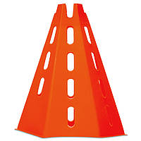 Конус-фишка для тренировок с отверстиями для планки и держателем сверху Zelart FB-1849 цвет оранжевый sl