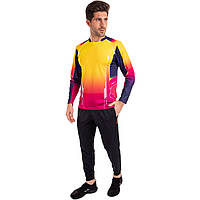 Комплект одежды для тенниса мужской лонгслив и штаны Lingo LD-1862A размер L цвет желтый-красный sl