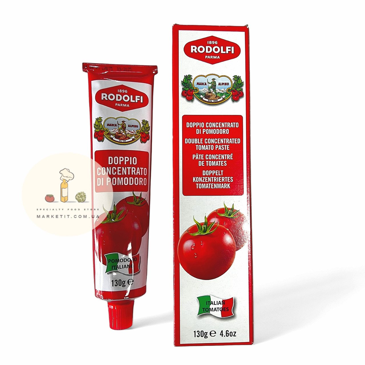 Томатна паста концентрат Rodolfi Doppio Concentrato di Pomodoro 100% натуральна, Італія 130 г.