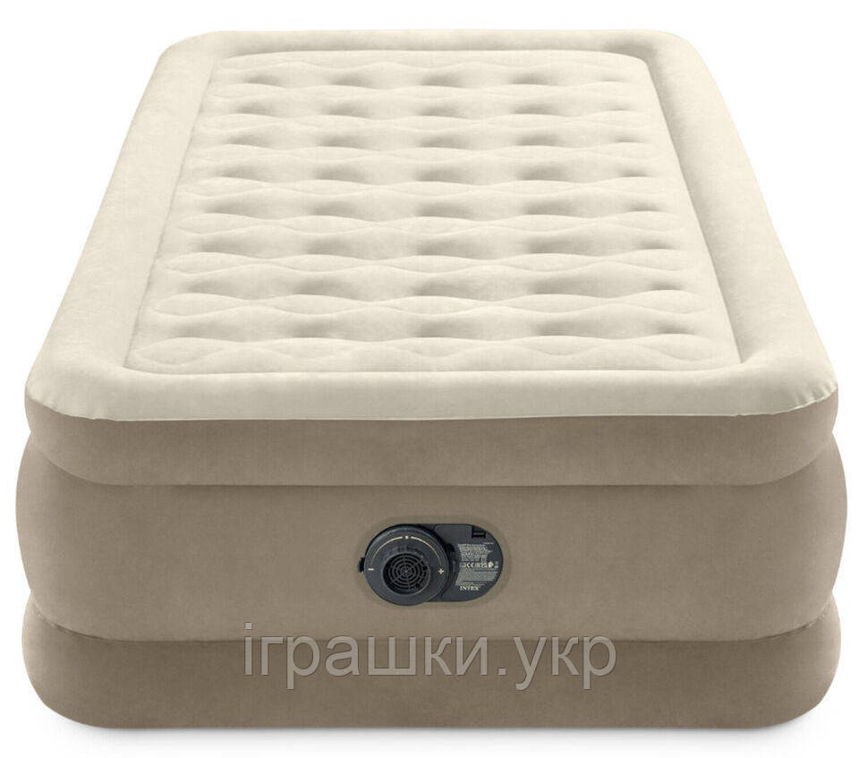 Надувне ліжко Intex 64426, вбудований електронасос. Односпальна 99 х 191 х 46