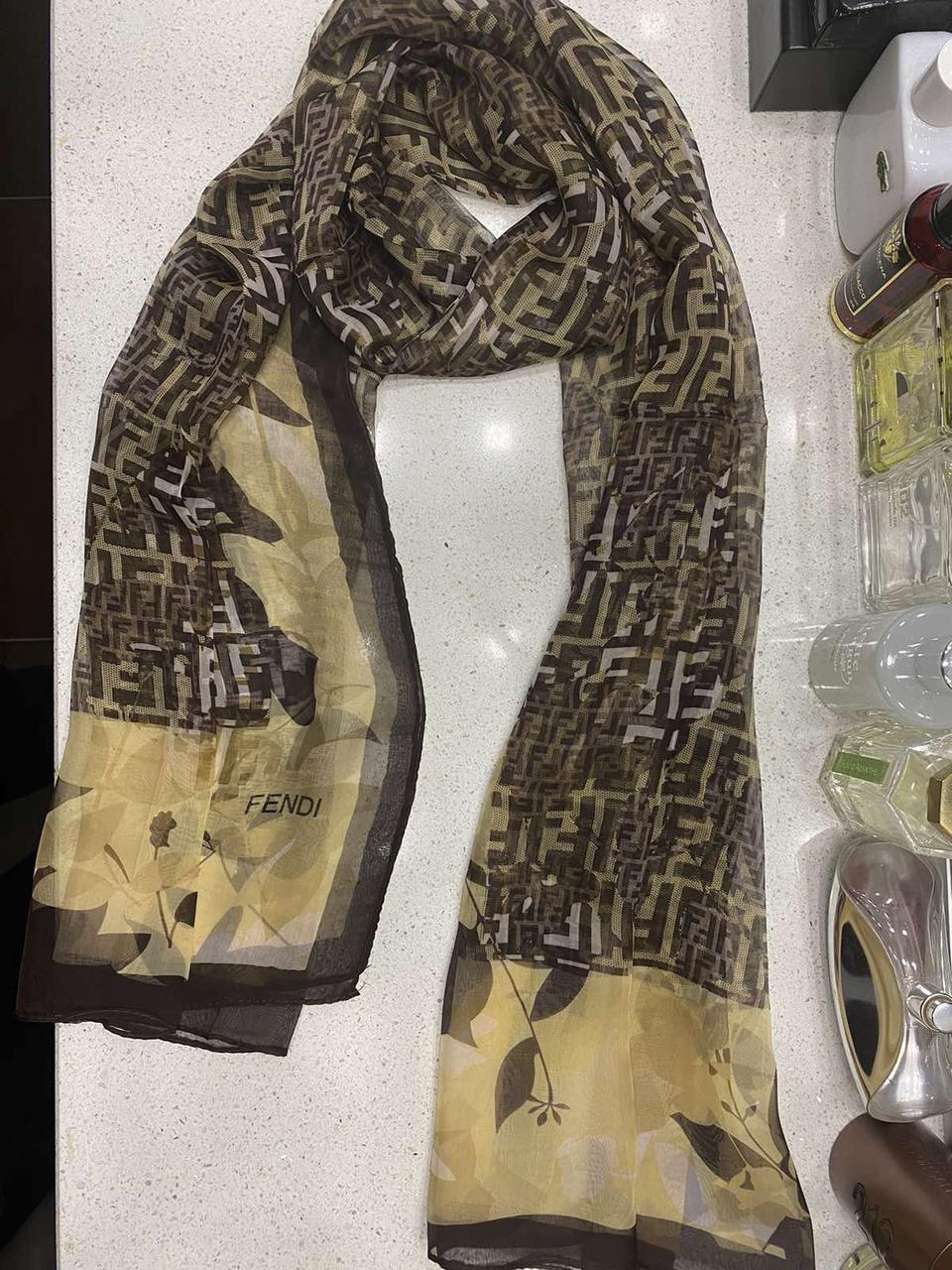 Жіночий повітряний шарф Fendi з шовку розмір 70-170 см ціна гуртом